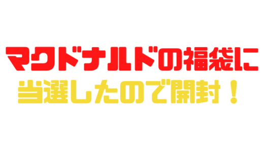 マクドナルドの福袋に当選したので開封していく！
